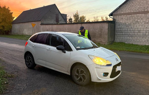 policjanci kontrolujący auta