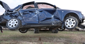 miejsce zdarzenia i uszkodzone pojazdy