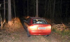 porzucone auto i sprwca z policjantem