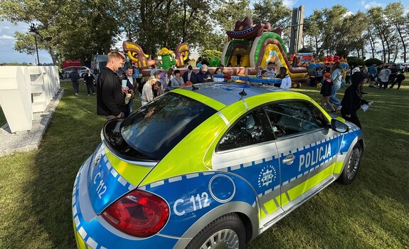 uczestnicy pikniku i policjanci