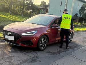 policjanci kontrolują na drodze
